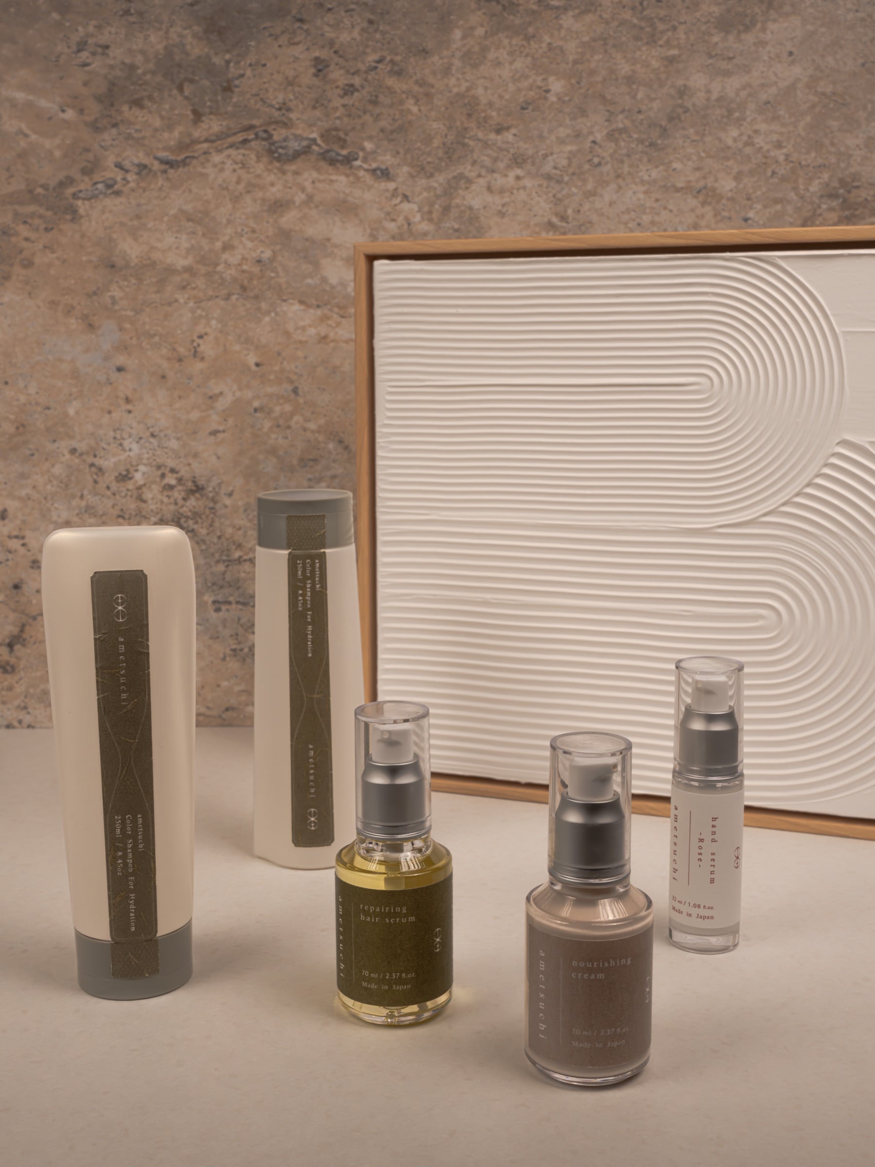 Commercial brand photograph for Ametsuchi Hair Care