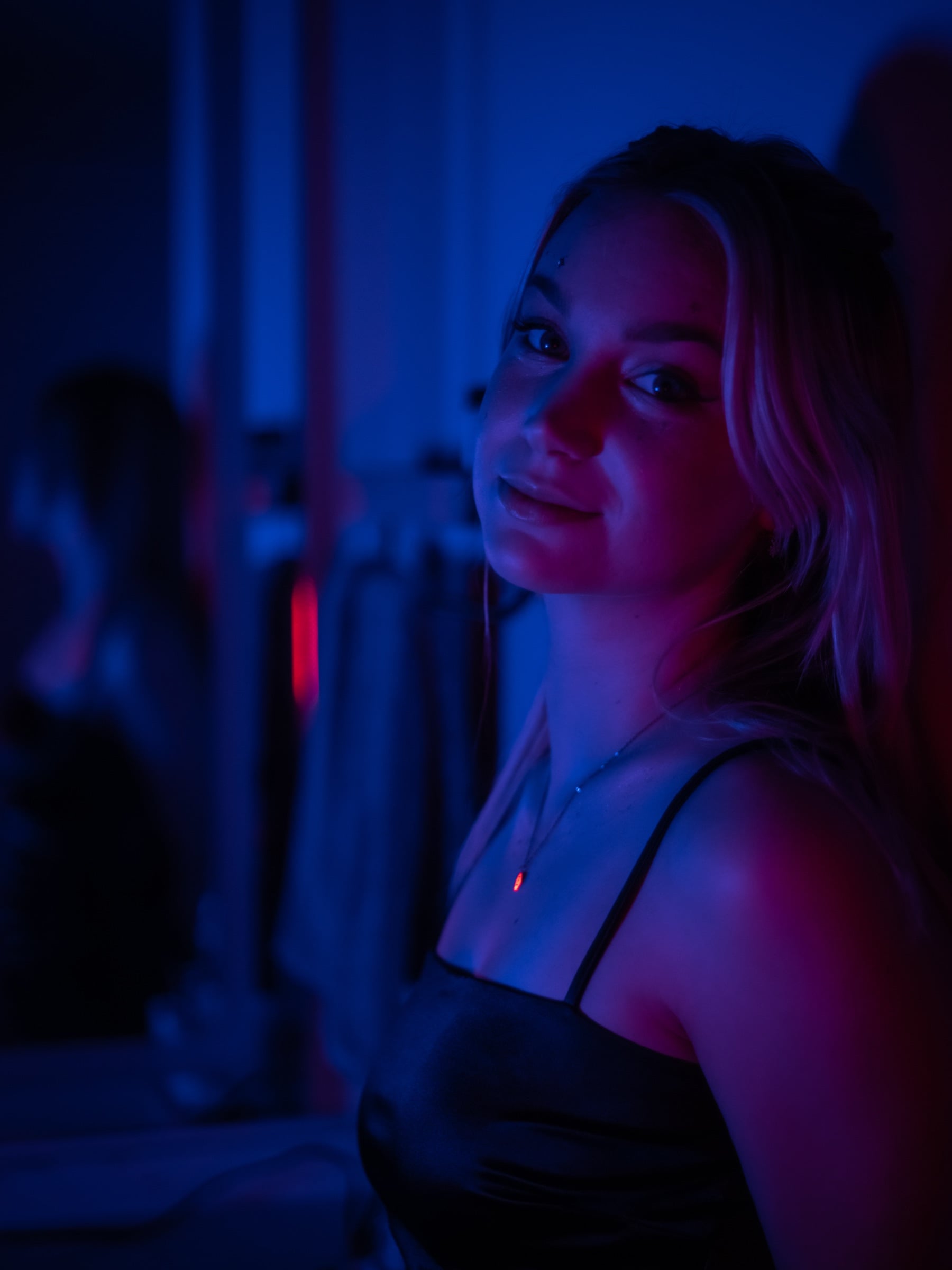 Editorial Euphoria-inspired portrait with bold neon glow