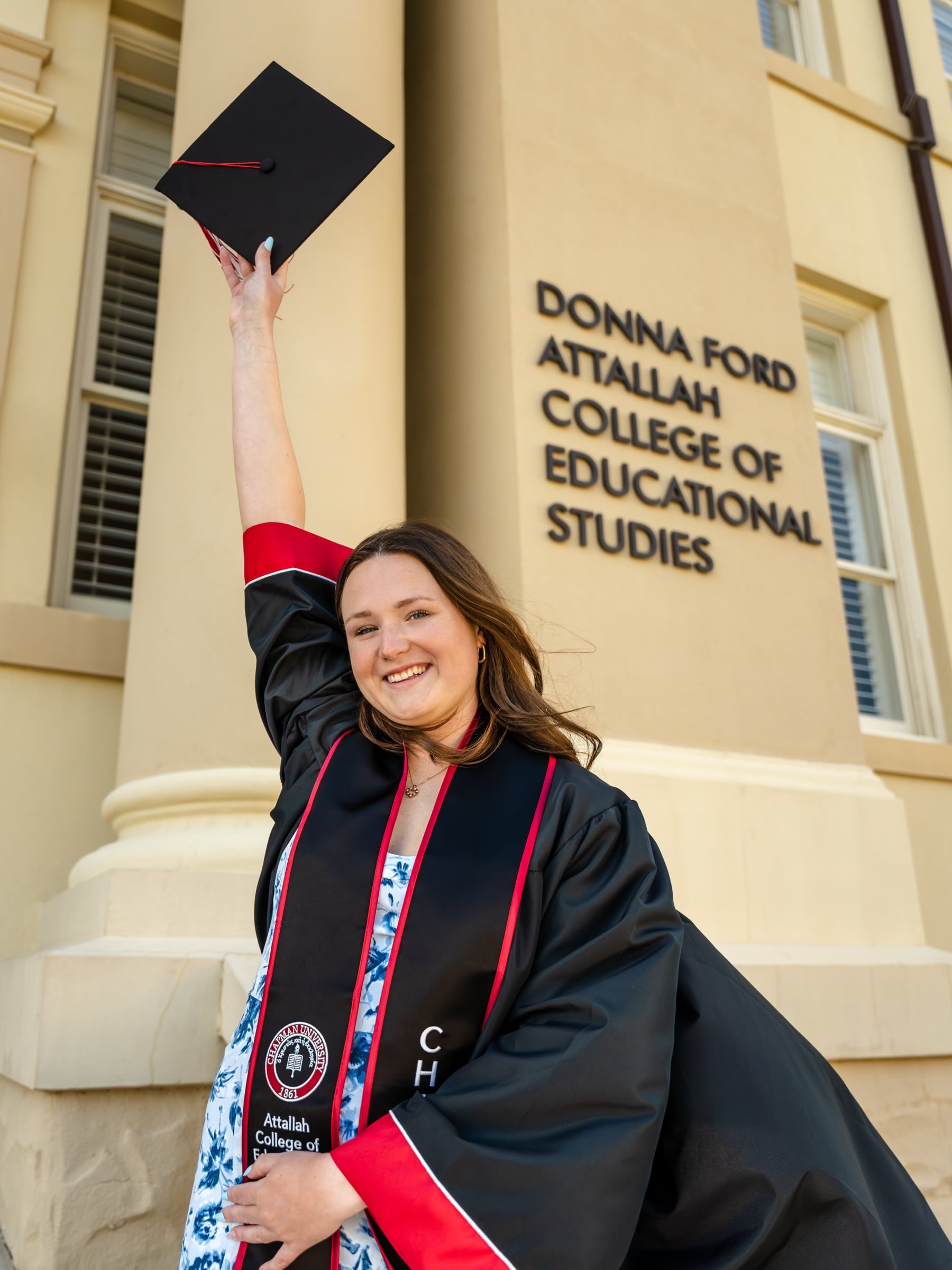Graduation portrait in cap and gown (05)