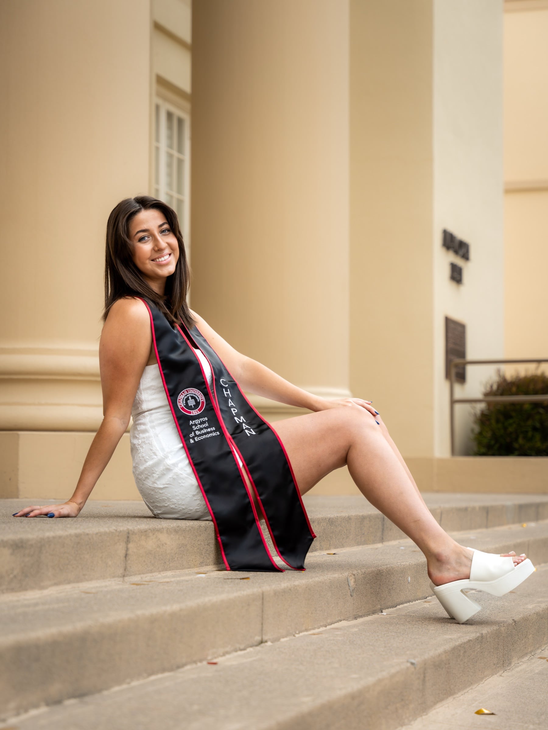 Graduation portrait in cap and gown (08)