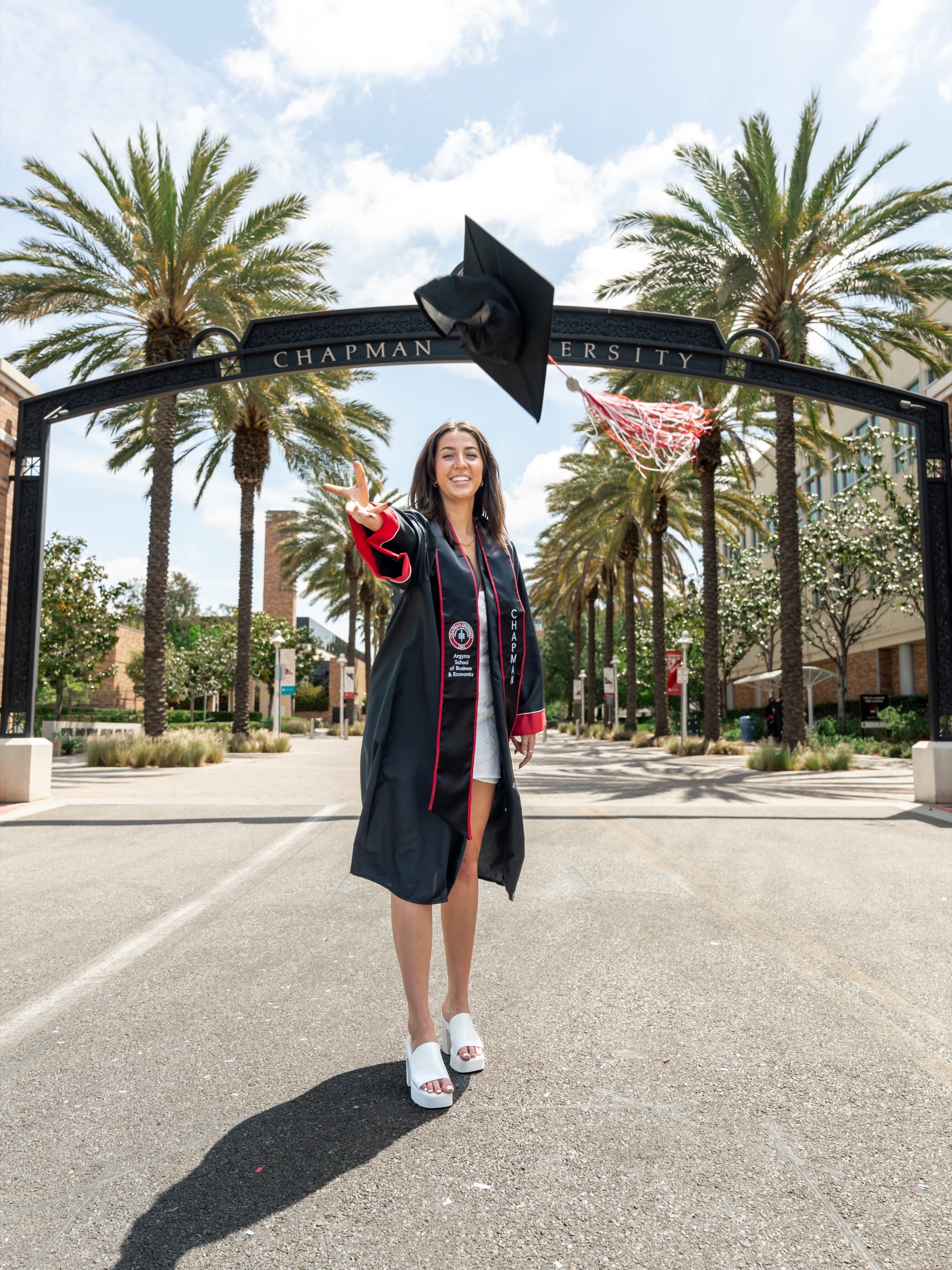 Graduation portrait in cap and gown